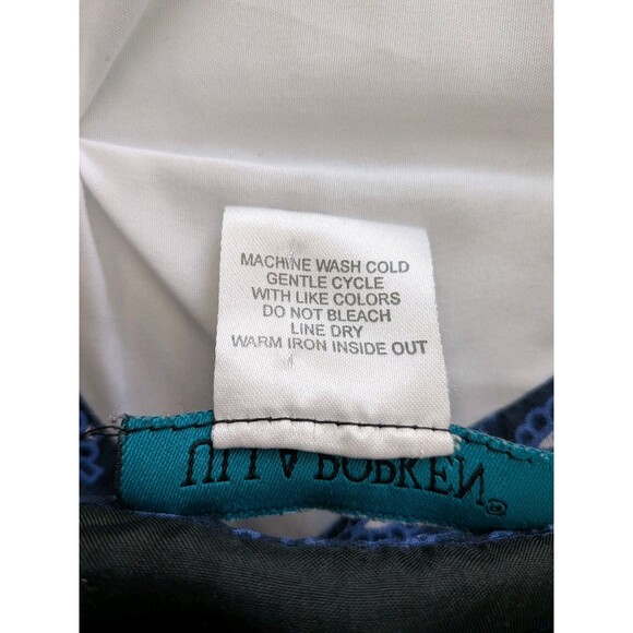 Ulla Popken Top Women's 16/18 Cottagecore Boho Blue Floral Pleats Button Tunic - Picture 9 of 11